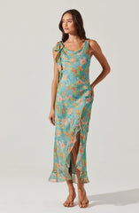 Isabelle Ruffled Cowl Neck Dress