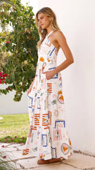 Athea Maxi Dress - Ocean Oasis Print