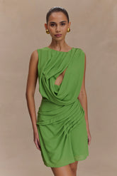 Oria Chiffon Mini Dress - Green