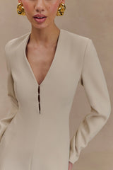 Arora Suiting Blazer Dress With Pleating - Sand